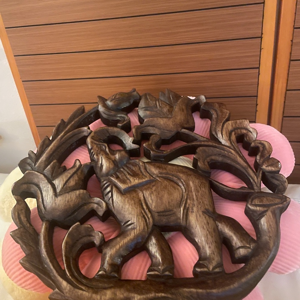 Handcrafted Wooden Elephant Wall Art